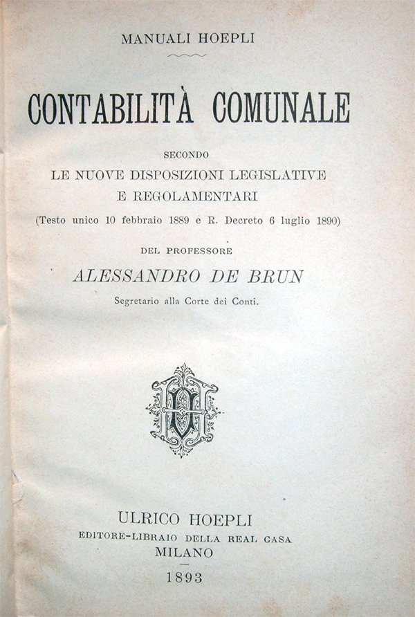 Contabilità comunale secondo le nuove disposizioni legislative e regolamentari (Testo …