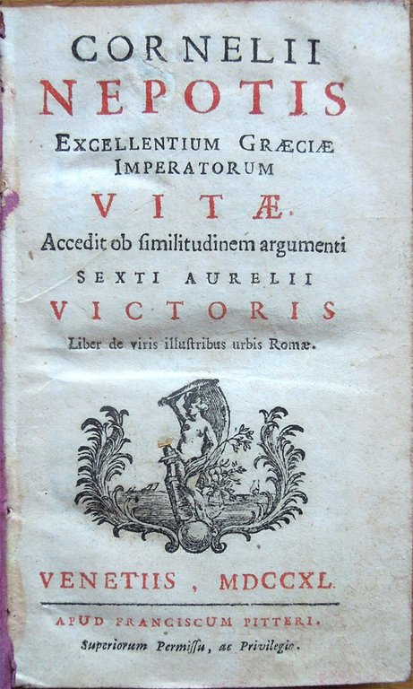 Cornelii Nepotis Excellentium Graeciae Imperatorum vitae. Accedit ob similitudinem argumenti …