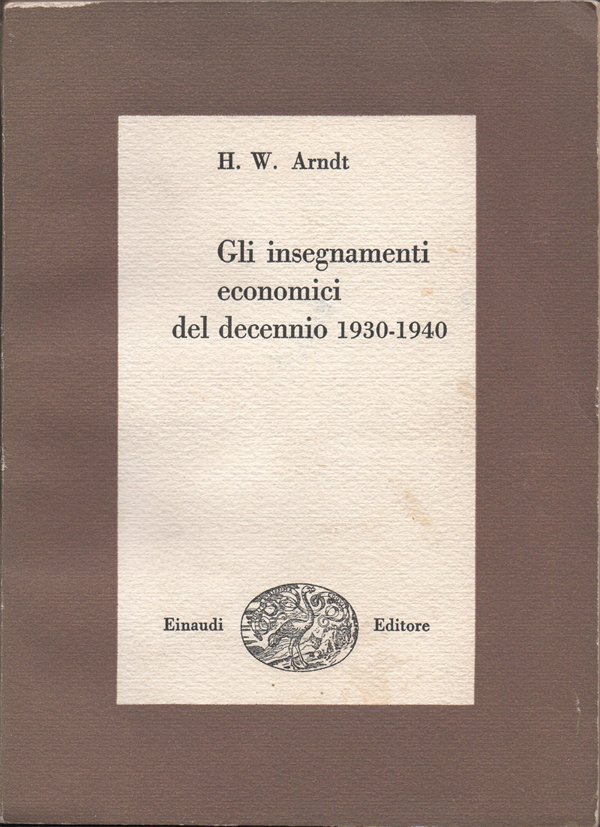 Gli insegnamenti economici del decennio 1930-1940