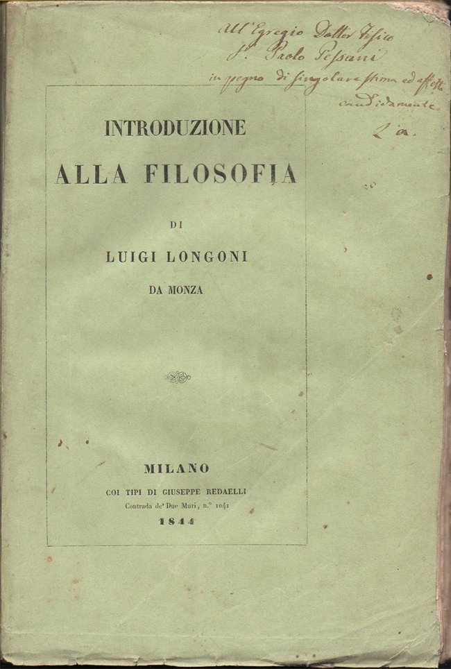 Introduzione alla filosofia di Luigi Longoni da Monza