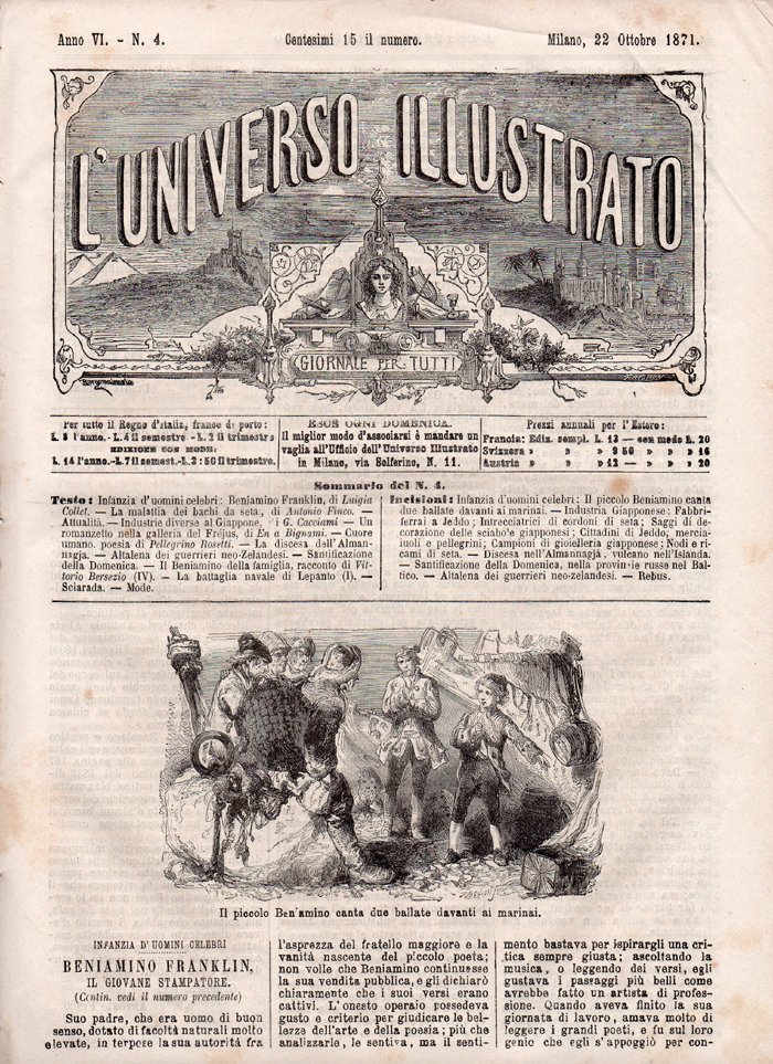 L'Universo Illustrato, giornale per tutti. Anno VI - N. 4, …