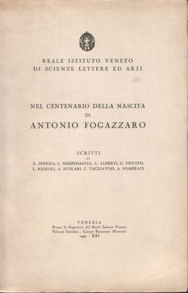 Nel centenario della nascita di Antonio Fogazzaro. Scritti di A. …