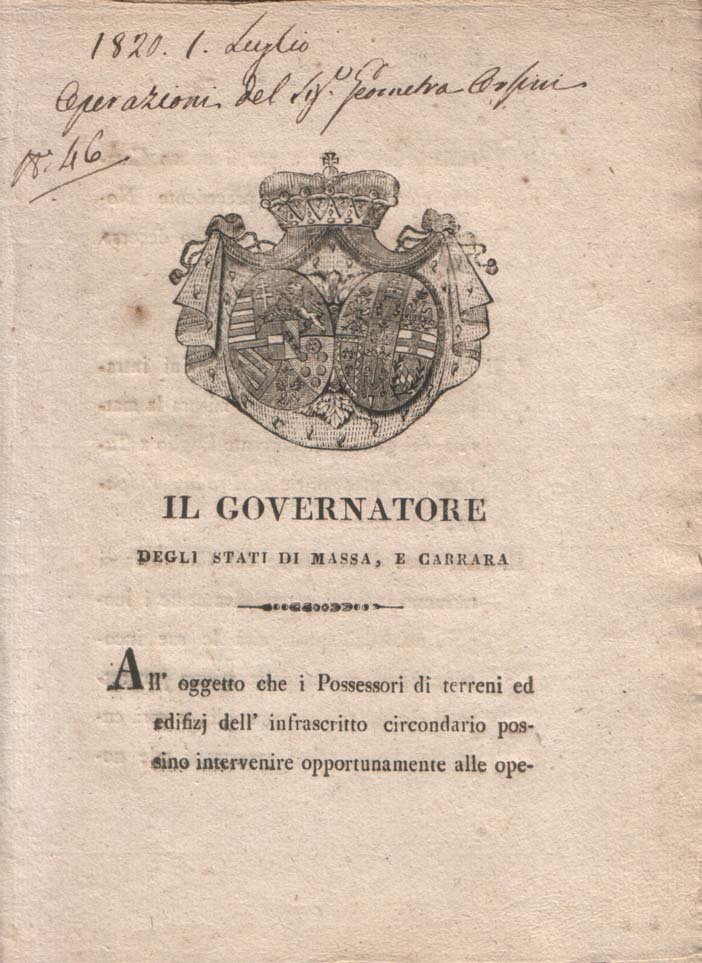 Notificazione relativa alle misurazioni per la formazione del catasto del …