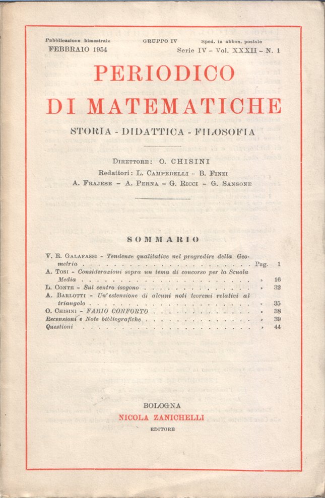 Periodico di matematiche. Storia - Didattica - Filosofia. Pubblicazione bimestrale. …