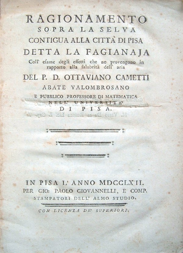 Ragionamento sopra la selva contigua alla città di Pisa detta …