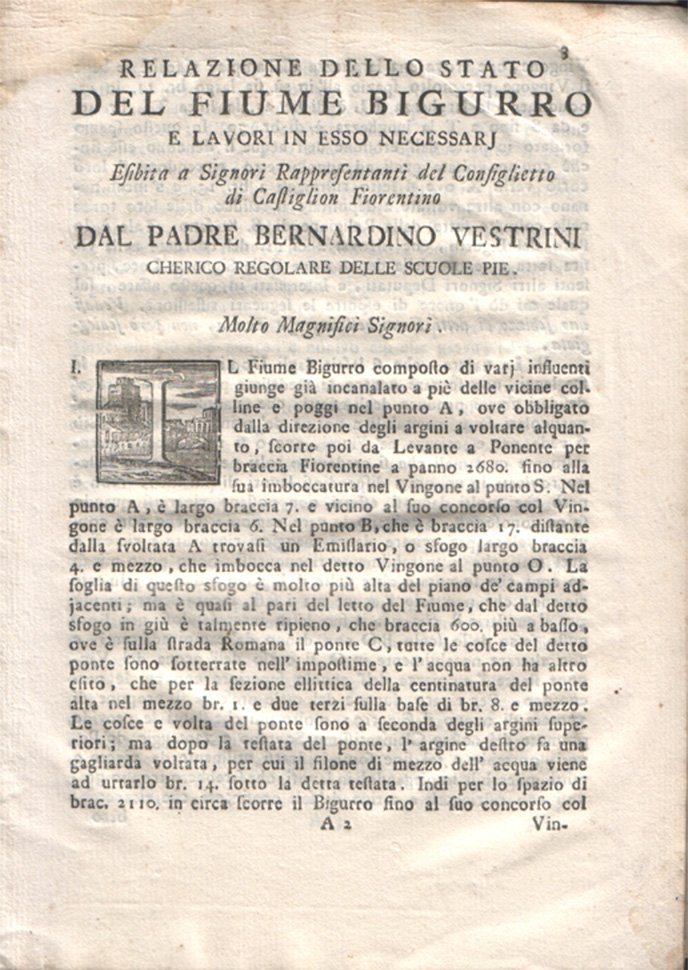 Relazione dello stato del fiume Bigurro e lavori in esso …