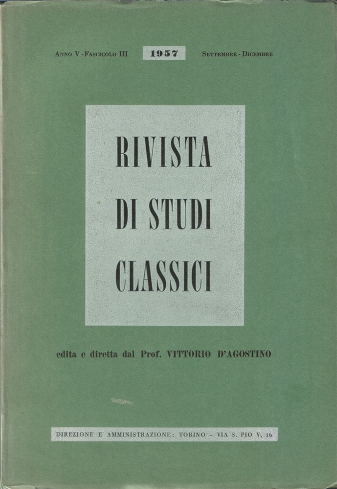 Rivista di studi classici edita e diretta dal Prof. Vittorio …