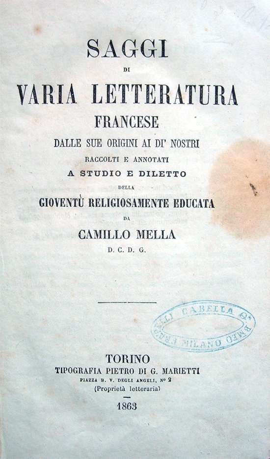 Saggi di varia letteratura francese dalle sue origini ai dì …