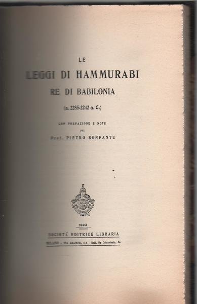 Le leggi di Hammurabi re di Babilonia (a. 2285-2242 a.C.). … | Immagine Gallery 4