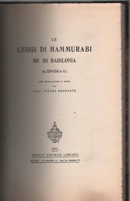 Le leggi di Hammurabi re di Babilonia (a. 2285-2242 a.C.). … | Immagine Gallery 3