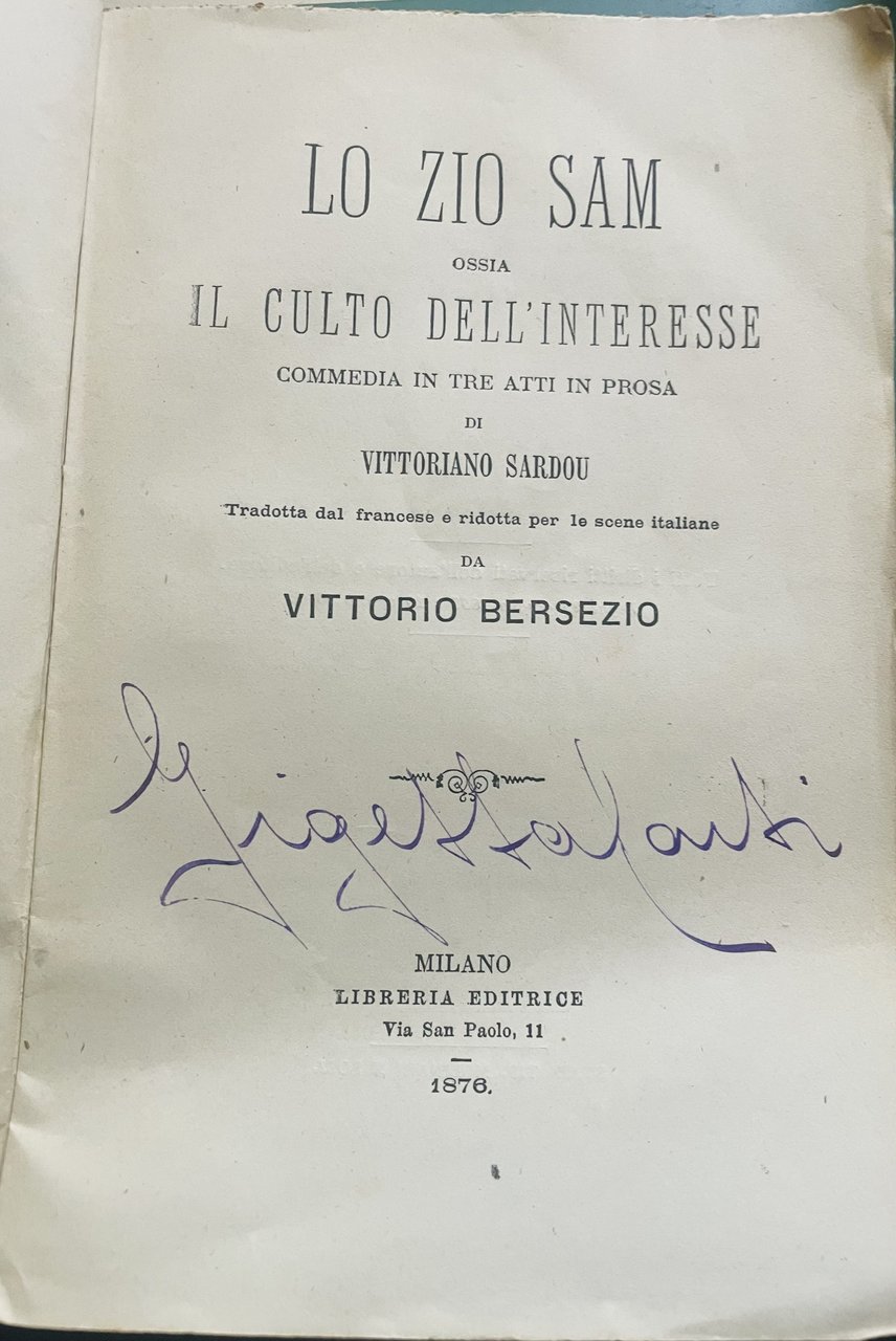 LO ZIO SAM OSSIA IL CULTO DELL'INTERESSE COMMEDIA IN 3 … | Immagine principale