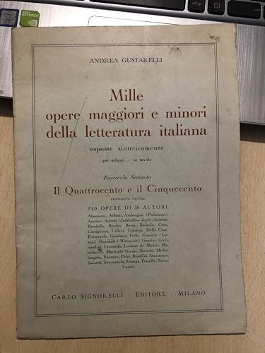 Mille opere maggiori e minori della letteratura italiana, esposte sinteticamente | Immagine principale