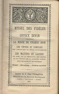 Missel des fidèles et office divin