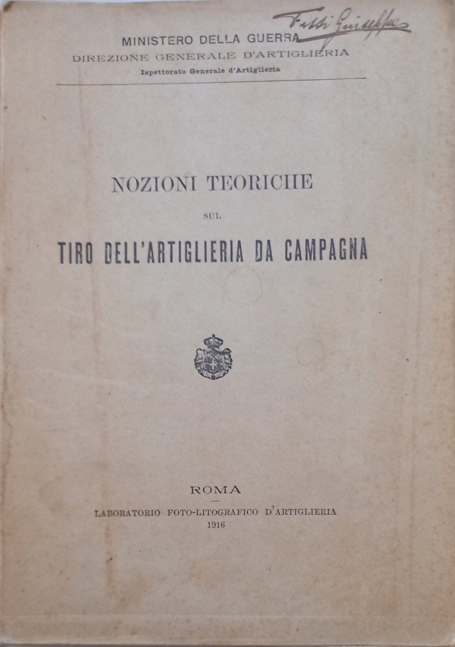 Nozioni teoriche sul tiro dell'artiglieria da campagna