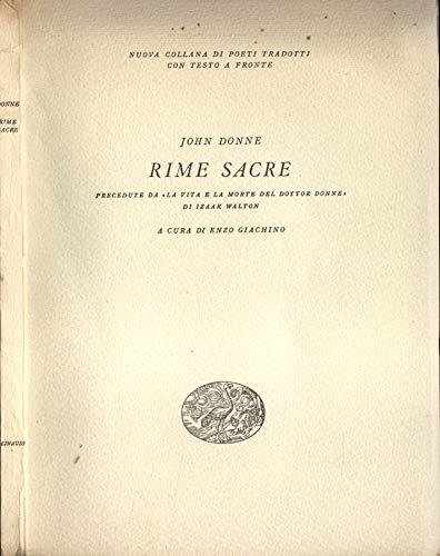 Rime sacre. Precedute da la vita e la morte del …