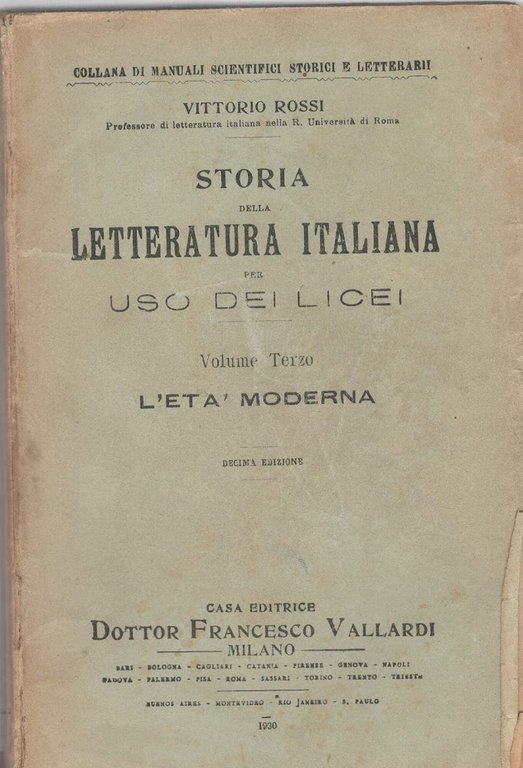 Storia della letteratura italiana. Vol 3