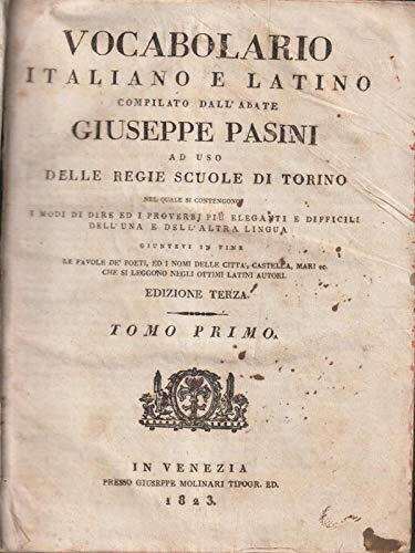 Vocabolario italiano latino VOL 1