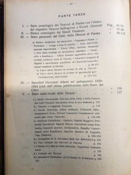 La Diocesi di Parma. Indicatore ecclesiastico compilato dalla Cancelleria Vescovile …
