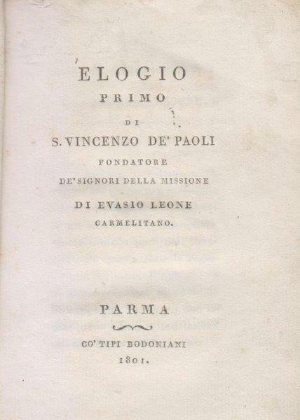 Elogio primo (e secondo) di S.Vincenzo de' Paoli