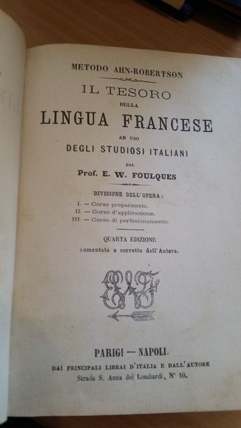 il tesoro della lingua francese-metodo ahn-robertson