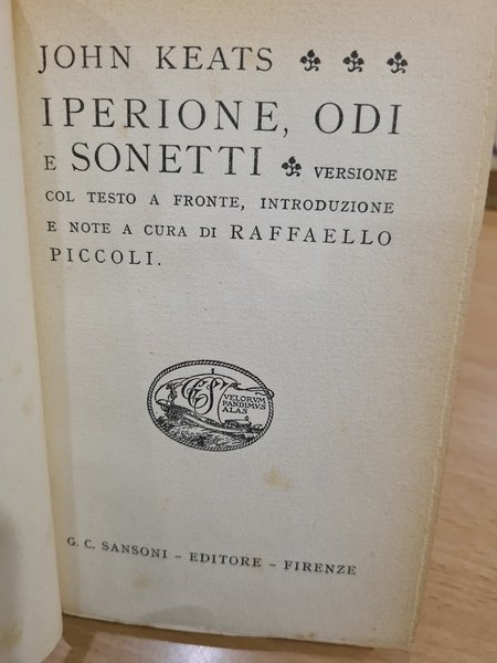 Iperione, odi e sonetti