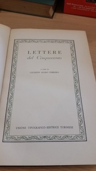 lettere del cinquecento