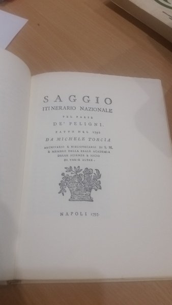 saggio itinerario nazionale pel paese de' peligni fatto nel n1792