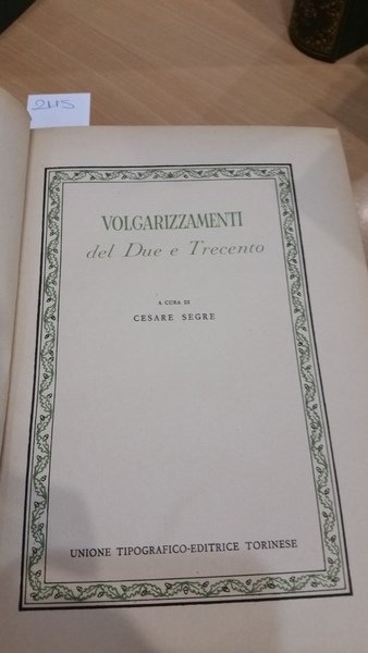 volgarizzamenti del due trecento