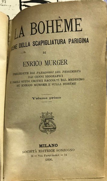 La Bohème Scene della Scapigliatura parigina