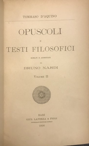 Opuscoli e testi filosofici