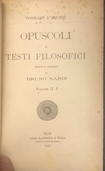 Opuscoli e testi filosofici