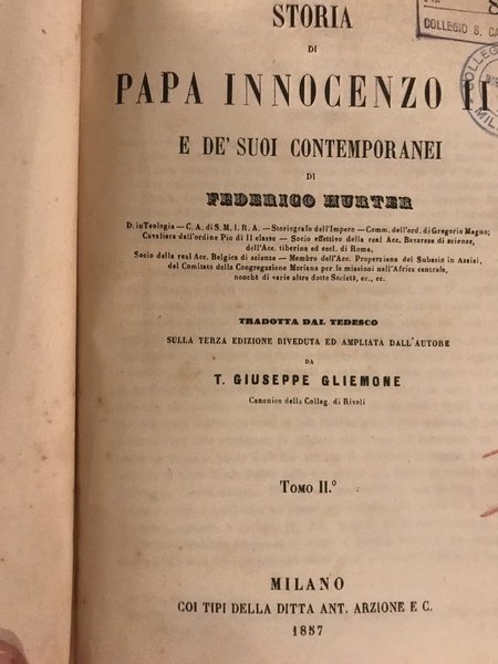 Storia di Papa Innocenzo III e de' suoi contemporanei