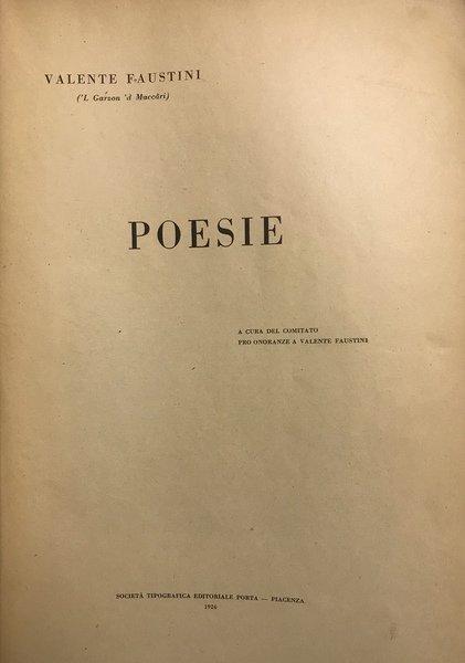 Poesie a cura del Comitato pro onoranze a Valente Faustini | Immagine Gallery 2