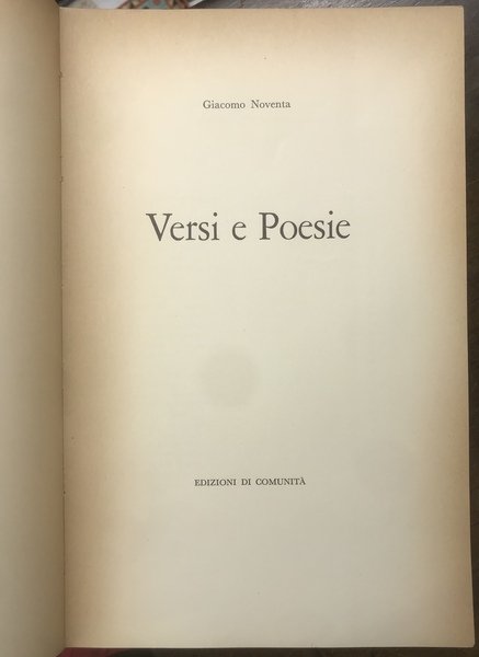 Versi e Poesie