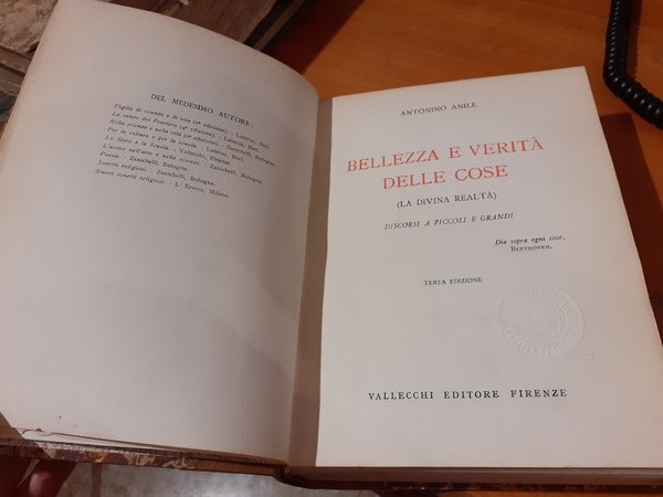 Bellezza e verità delle cose (la Divina Realtà). Discorsi a …