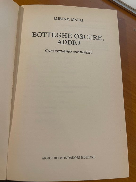 Botteghe oscure addio