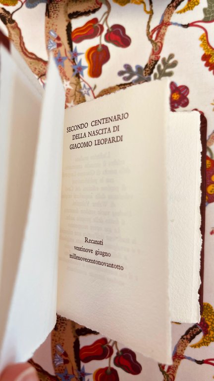 Giacomo Leopardi CANTI - con un' acquaforte originale di Walter …