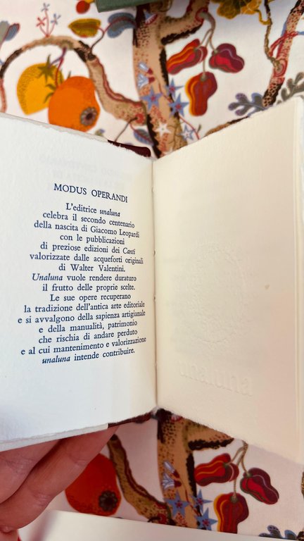 Giacomo Leopardi CANTI - con un' acquaforte originale di Walter …