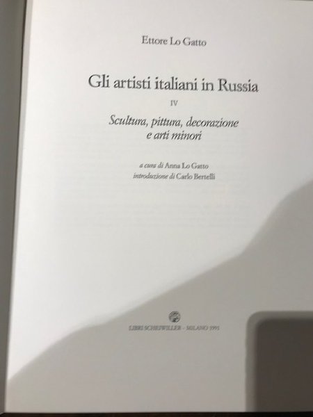 gli artisti italiani in Russia 4 volumi