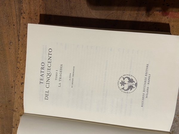 la letteratura italiana storia e testi- Teatri del cinquecento