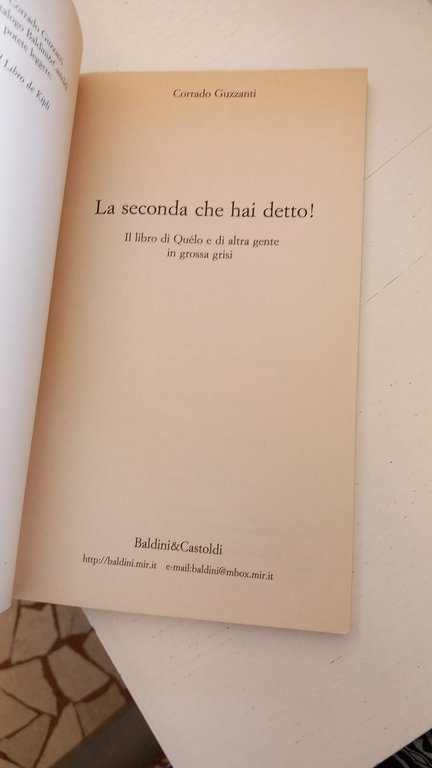 La seconda che hai detto!