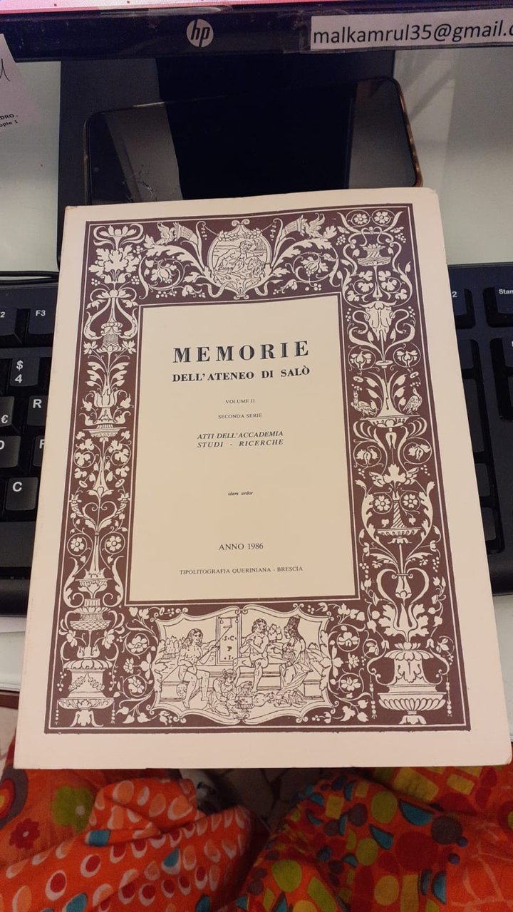 Memorie dell'ateneo di Salò. Volume 2 seconda serie. Anno 1986 | Immagine principale