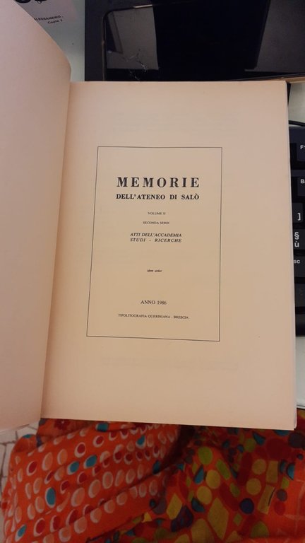 Memorie dell'ateneo di Salò. Volume 2 seconda serie. Anno 1986 | Immagine Gallery 5