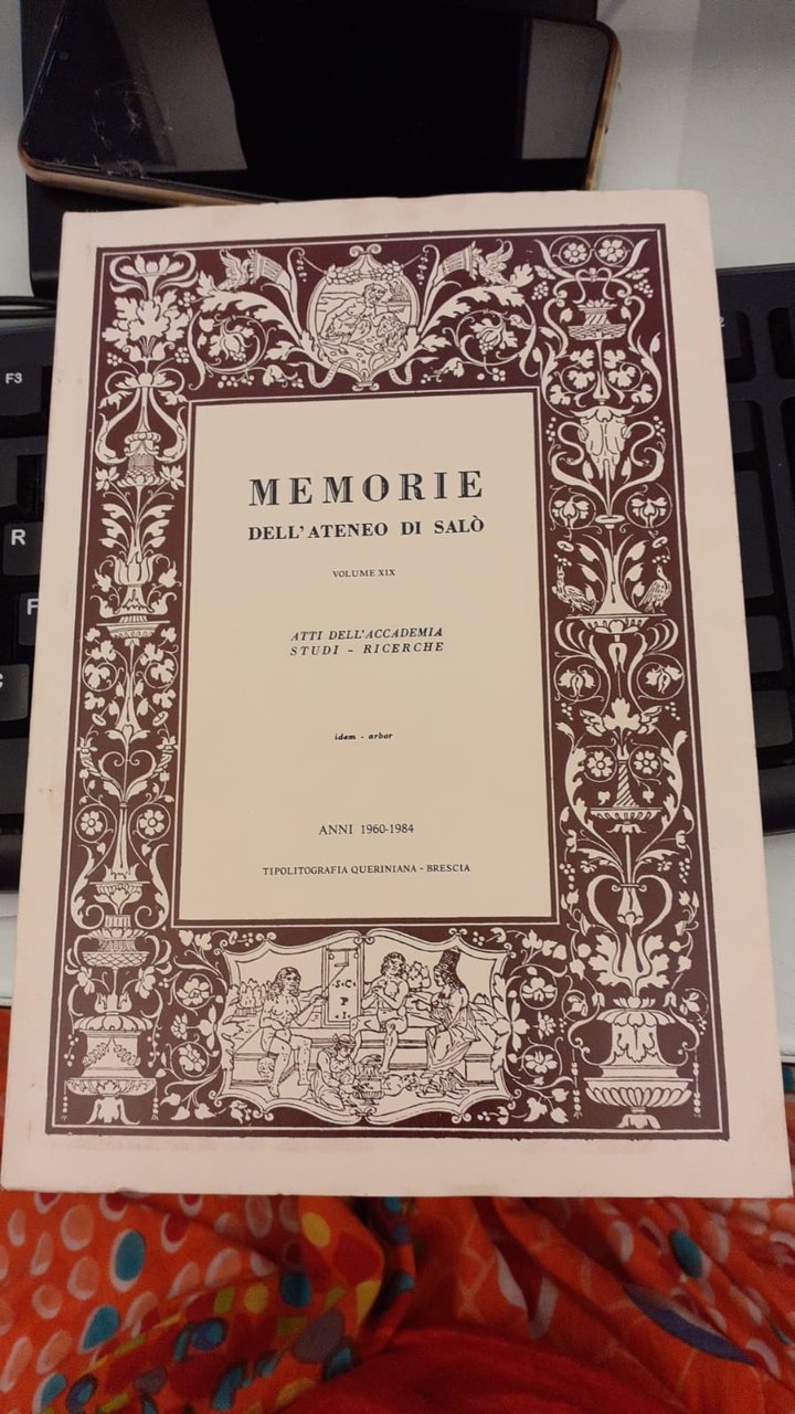 Memorie dell'ateneo di Salò. Volume XIX. Anni 1960-1984 | Immagine principale