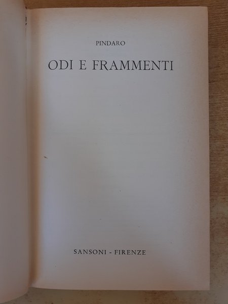 Odi e frammenti