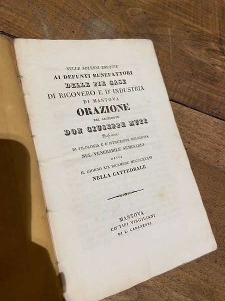 orazione del sacerdote giuseppe muti professore di filologia e d'istruzione …