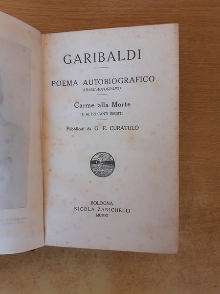 Poema autobiografico (dall'autografo) e altri canti