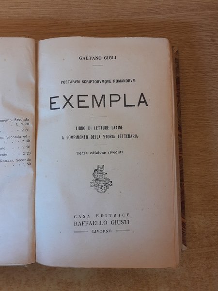 Poetarum scriptorumque romanorum exempla. Libro di letture latine a compimento …