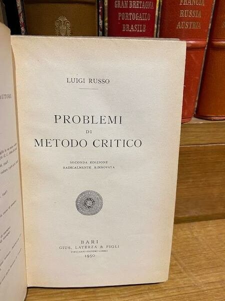 Problemi di metodo critico