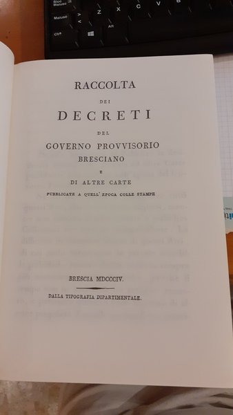 Raccolta dei decreti del Governo Provvisorio Bresciano